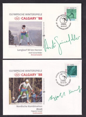 Canada Winter Olympics x30 illus. covers 15 of which are SIGNED Swiss production - Image 1 of 4