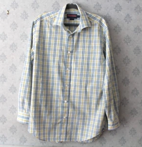 Herren Vineyard Vines Baron blau-gelb kariertes Button Down Hemd Größe M - Bild 1 von 4