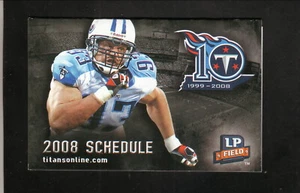 Tennessee Titans--Kyle Vanden Bosch--Vince Young--2008 Pocket Schedule--HHGregg - Picture 1 of 1