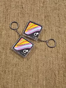 Vintage Gag CONDOM PROPHYLACTIC In Case of Emergency Break Glass Keychain Ring - Picture 1 of 10