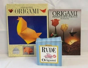 Step-by-Step Origami, Origami For Fun & Rude Origami Bundle of Books & Paper - Bild 1 von 11