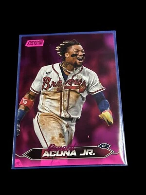 2024 Topps Stadium Club - Ronald Acuña Jr. #100 Pink Foil - Image 1 of 2