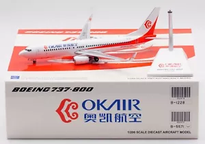 JC Wings 1:200 Okay Airways Boeing B737-800 pressofuso aereo jet modello B-5571 - Foto 1 di 13