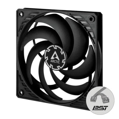 Arctic P12 Slim 120mm 12cm PWM PST Case Fan Black Fluid Dynamic Pressure Optimis - Image 1 of 4