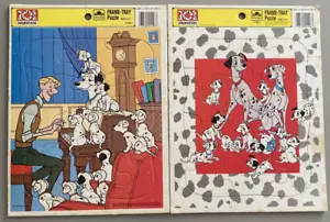 Golden Frame Tray Puzzles Lot of 2 101 Dalmatians Disney Pre-School Kids - Picture 1 of 3