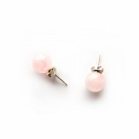 Rose Quartz post / stud Earrings Sterling Silver Free Ship in USA ! 1 Pair Rose Quartz post / stud Earrings Sterling Silver Free Ship in USA ! 1 Pair