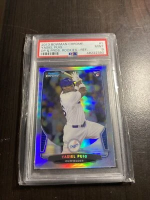 Yasiel Puig BOWMAN CHROME ROOKIE CARD PSA 9 MINT MLB 2013 T11-229 - Image 1 of 2