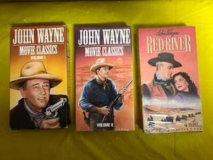 John Wayne Classics Vol 1 and Vol II + Red River Vintage VHS of - Foto 1 di 3
