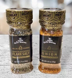 2 McCormick Grill Mates Coarse Black Pepper Flake Salt Smoked Paprika Onion - Picture 1 of 2