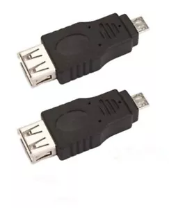 2pcs USB A Female To USB Micro B Male OTG Adapter Cable for Samsung HTC LG 2.0 - Picture 1 of 5