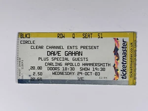 Dave Gahan Ticket Plus Special Guests Original Hammersmith London October 2003 - Imagen 1 de 12