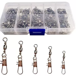 150 Stck. Rollender Angelclip Druckknopf Drehbar Kugellager Fass Drehbar Salzwasser + B - Bild 1 von 5