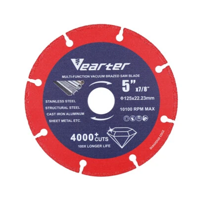 VEARTER 125mm x 22,2mm Diamant Trennscheibe Diamanttrennscheibe Sägeblatt für Metall