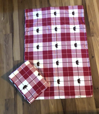 Fundas de almohada de franela de algodón con estampado animal rojo/a cuadros talla 32" l x 20" con Foto 1 de 3