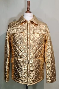 Ning-Dynasty Metallic Quilted Jacket Gold Size Small uk 38 eu 48 - Picture 1 of 8