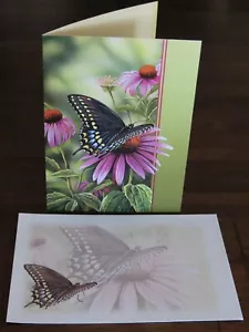 Tarjeta de felicitación sin árbol Un momento de descanso tarjetas ecológicas marco de regalo mariposa - Imagen 1 de 12