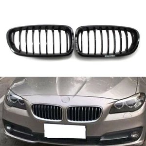Gloss Black Front Kidney Grille Grill Cover Fit BMW Sedan F10 F11 M5 2010-2016 - Picture 1 of 9