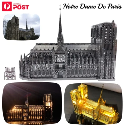 Buiding Blocks Notre Dame De Paris 3D Metal Model Magnetic Toys Set DIY Gift AU - Image 1 of 4