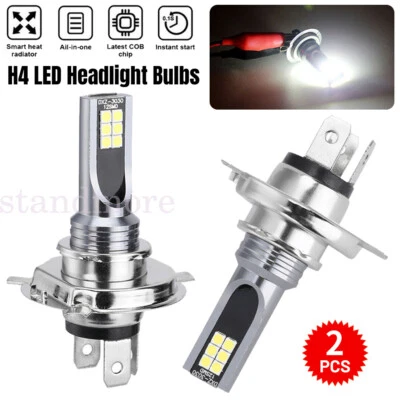 2x H4 LED Headlight Bulbs Kit Lamp Car 6500K Globes High Low Beam 14000LM White - Image 1 of 4