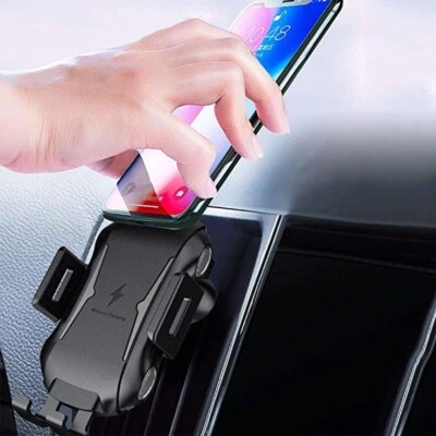 15W Wireless Car Charger Auto Clamping Mount Fast Charging Air Vent Phone Holder - Image 1 of 4