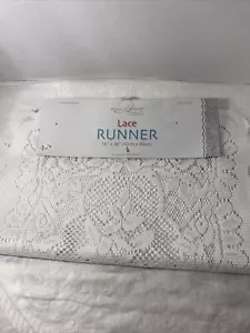 American Linen Home Collection White Lace Runner 16”x 36” Br NWT - Picture 1 of 10