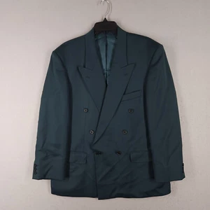 M & S Blazer Mens 42S Green Double Breasted Wool Blend Marks Spencer St Michael - Picture 1 of 13