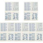 5 Count Underglaze Colored Paper Blue and White Floral Transfers for Pottery