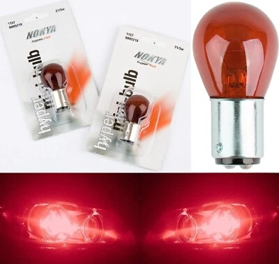 Luz trasera de freno de dos bombillas rojas Nokya 1157 Nok5210 21/5W reemplazar estacionamiento Foto 1 de 4