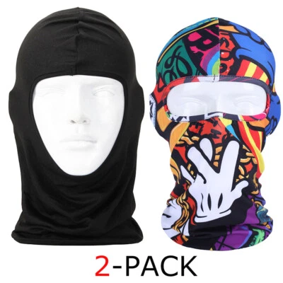 Paquete de 2 máscaras faciales completas de pasamontañas para hombres y mujeres Foto 1 de 4