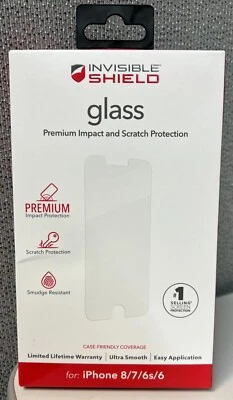 Protector de Pantalla de Cristal Zagg InvisibleShield para iPhone SE / 8 / 7 / 6 / 6s Foto 1 de 4