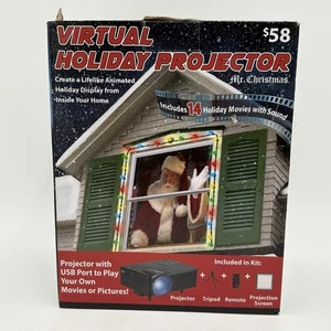 NIB Mr. Christmas Virtual Holiday Projector 14 Videos Animated NIB  Santa Elves - Picture 1 of 5