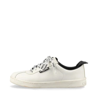Chanel Coco Mark кожаные кроссовки 36 женщин белый G34085 есть желтизна Wr - Изображение 1 из 4