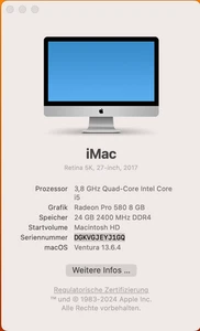 Logicboard Apple iMac 27” (2017)  A1419,  i5 3,8 GHz, Radeon Pro 580 8GB - Bild 1 von 5
