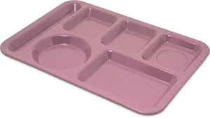 Plastic Meal Tray Left-Handed Heavyweight Lunch Tray with 6-Compartments for ... - Picture 1 of 5