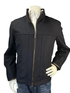 BULLOCK & JONES Men Sz 40 Bomber Jacket Thick Wool Windproof Italy (Ret.$1,100) - Picture 1 of 13