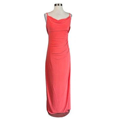 Vestido formal para mujer AQUA talla 8 coral naranja sin espalda sin mangas Foto 1 de 4