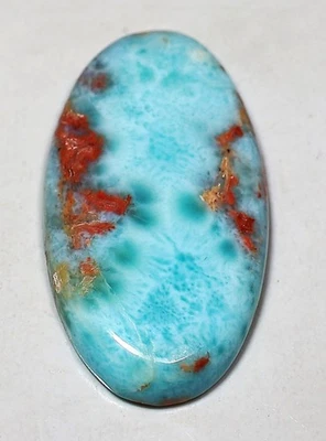 Piedra preciosa cabujón ovalado Larimar azul diseñador natural 24 quilates 4x17X31 mm HR-326 Foto 1 de 4