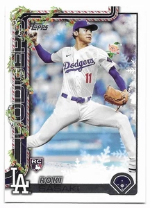 2025 Topps Holiday Hidden Elf Foto Variación Roki Sasaki (#HE-23) Dodgers RC SP - Imagen 1 de 2