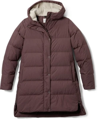 Chaqueta Parka REI Co-op Norseland Abajo Capucha Puffer Larga Ciruela 2x Briarsmoke Púrpura Foto 1 de 4