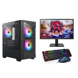 Gaming PC 22" Bundle Core i5 500GB HDD 16GB RAM NVidia GT730 2GB Windows 10 WiFi - Picture 1 of 12