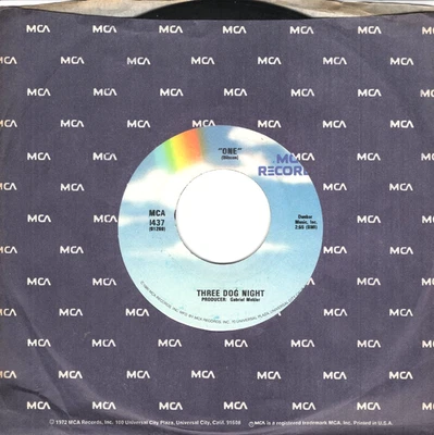 Three Dog Night :     One / Try A Little Tenderness  .. 45 RPM 8073 - Image 1 of 3