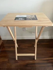 No Assembly Required Folding TV Tray Table - Natural L 19 x W 15 x H 26 inch - Picture 1 of 6