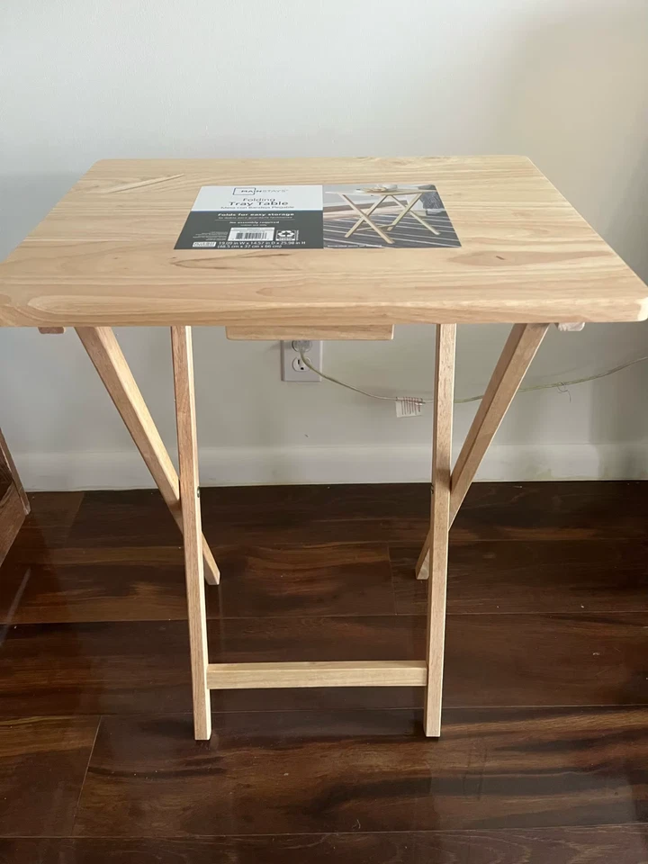 No Assembly Required Folding TV Tray Table - Natural L 19 x W 15 x H 26 inch - Image 1 of 4