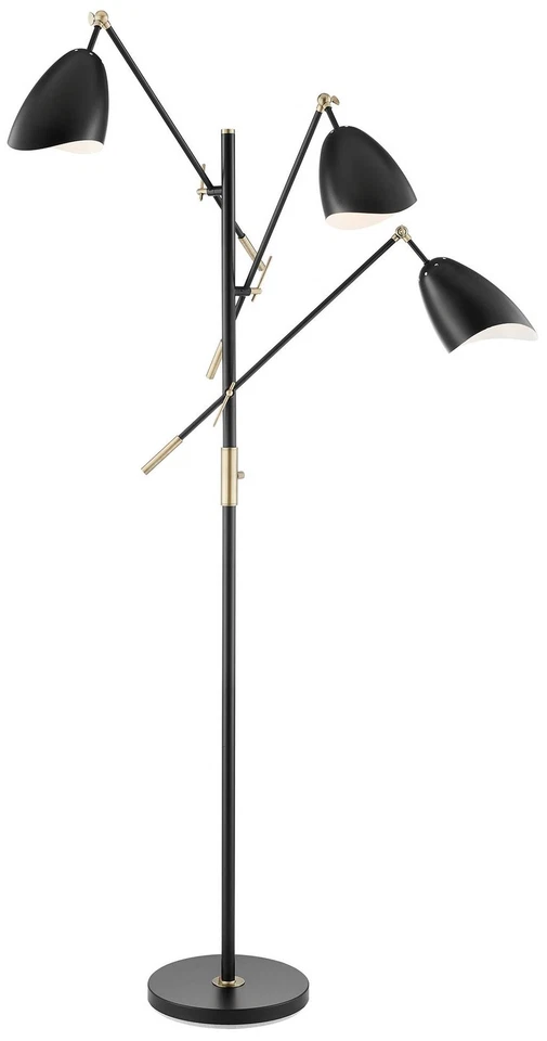 Lite Source Tanko 68" 3-Light Black Mid-Century Modern Floor Lamp - Image 1 of 1