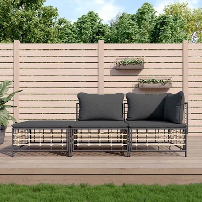 Garden Lounge Set Anthracite Poly rattan Medium Modular - Image 1 of 4
