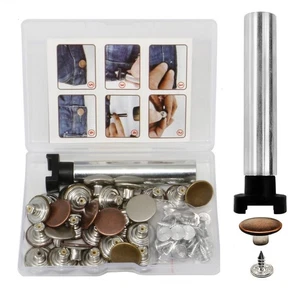 Metal Tack Buttons Kit - 30 Sets, 17 mm, DIY Customize Jeans Jackets, Pants &... - Picture 1 of 6