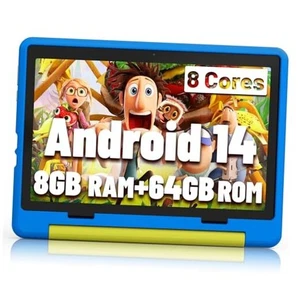 Kids Tablet｜Upgraded Android 14 Tablet 10 inch for Kids 8GBRAM+64GBROM Blue - Picture 1 of 7