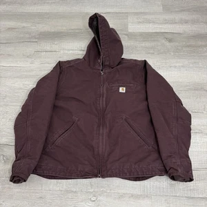 Carhartt Purple Sherpa Lined Canvas Duck Jacket Hooded Women’s M - Bild 1 von 8