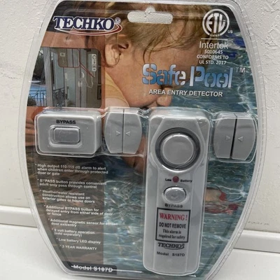 Techko Maid Inc S187D Alarma de Piscina Segura con Sensor Magnético y Bypass *NUEVA Sellada* Foto 1 de 4