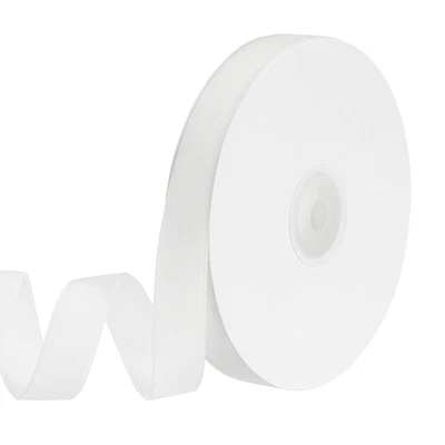 0.63" x 10 Yard Ribbon Single Faced Velvet Spool for DIY White - Image 1 of 4